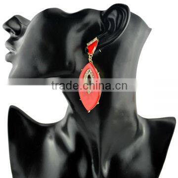 2016 fashion jewelry colored hoop zircon earrings/women pearl earring