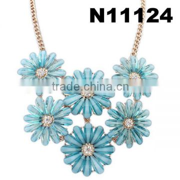 fashion large crystal flower costume jewelry necklace