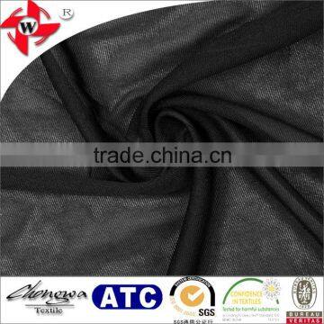 black 75D 1.5m*80gsm very lightweight weft knit polyester single jersey fabric for shoes material