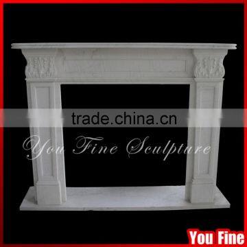 Home Decoration Hand Carved White Marble Fireplace Surround