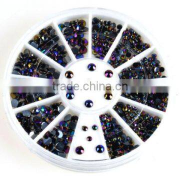 New fashion and Black AB crystal nail decorate for nail decorator