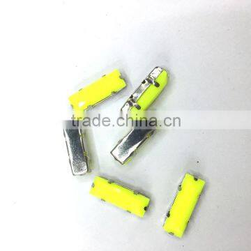 7*21mm Baguette rectangle acrylic rhinestone claw setting brass bag gems silver sew on DIY garment accessories craft yellow
