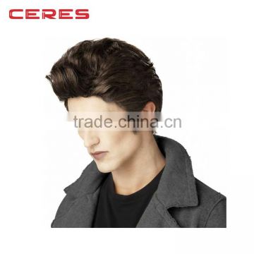 cheap short natural hairline remy human hair full lace natural hair wig for men