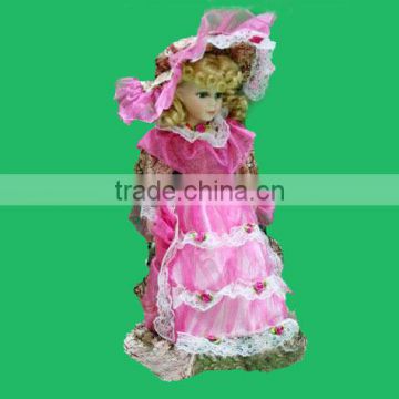 Lovely Ceramic Dolls New Toy Girls Cloth & Rayon Ceramic girl