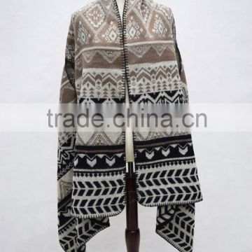 Heavy Warm DESIGNER INSPIRED MULTI PATTERN SHAWL CAPE VEST SCARF