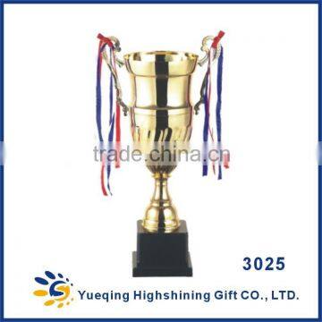Wholesale Black Plastic Base Three Sizes Sports Awards Trophies Gold Plated Craft Souvenirs Metal Golden Trophies 3025ABC Trophy