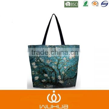 branch flower painting canvas shopping bag