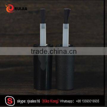 Empty Nail Varnish Bottle Flat Shape 8ml Matte Black Gel Nail Polish Bottle With Frosted Black Cap photo-2