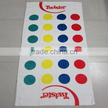 100% Cotton Reactive Velvet Printed High Grade Compass Printed Game Towel