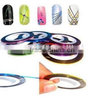 Adhesive stripping tape nail art metalic yarn/3D nail art sticker