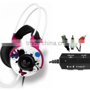 2.1 vibration gaming headphone for PS4/PS3/XBOX360/PC/Xbox one/Wii