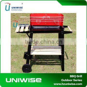 BBQ Smoker Rectangular Trolly Grill Cooking Outdoor