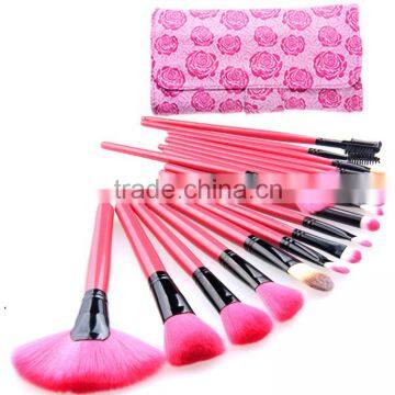 Professional rose 18 pcs Make up Brush Set cosmetic toiletries Brush Set tools with rose Case