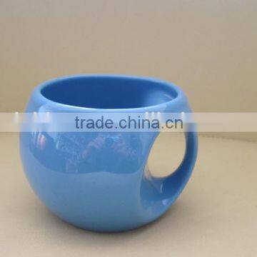 Creative Fancy Peculiar Football Shape Red Yellow Orange Blue and Green Ceramic Coffee Mug photo-2