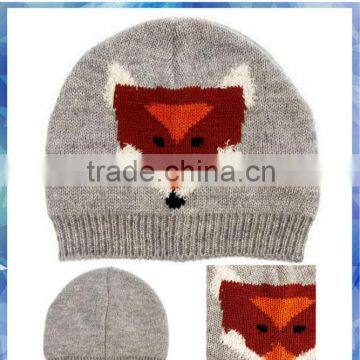 ladies cute fox knitted hat beanie