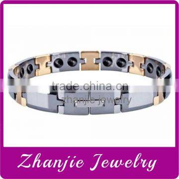 Wholesale Tungsten Scalar Energy Bracelet Jewelry Gold & Steel Two Tone 316L Stainless Steel Fashion Open Bio Magnetic Bracelet