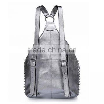 New Style Leather Silver Girls Backpack Bag photo-2