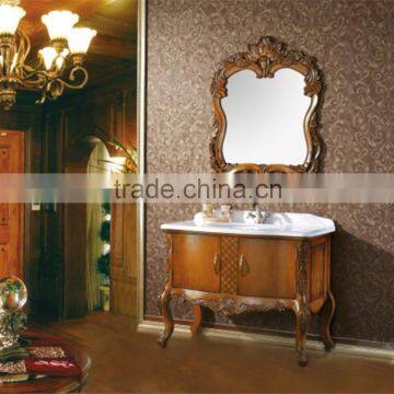 Classical Solid Wood Ceramic Under Mounted Sink Customized Bathroom Vanity