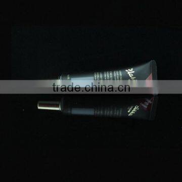 matt black cosmetic container with a see through window