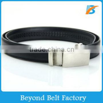 Beyond Slide Belts Men's Bar Striped Leather Belt - Custom Fit                        
                                                Quality Choice