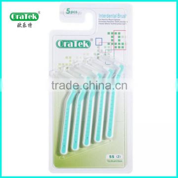 thick nylon bristles and stainless steel wire interdental tooth brush