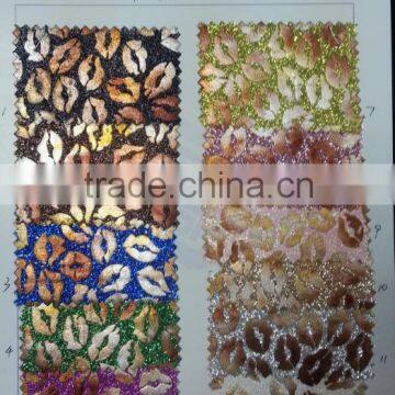 Flock fabric pvc synthetic leather glitter