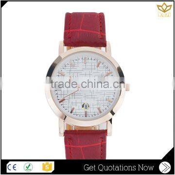 Top selling calendar digital display leagher wristwatch Japan movement quartz watch women Y013