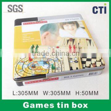 Wooden Games tin box