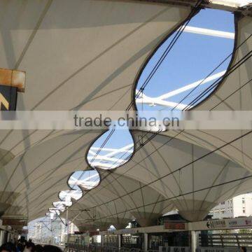 PTFE tensile fabric architecture membrane structure for Railway Coach station in Shanghai