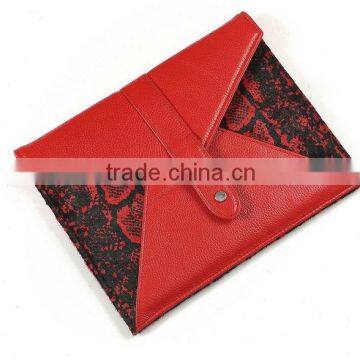 Red Leather Envelope Case With Strap for Ipad