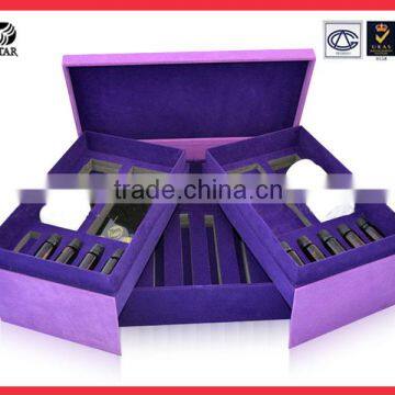 Handmade luxury jewelry box, cosmetic box, purple gift leather box