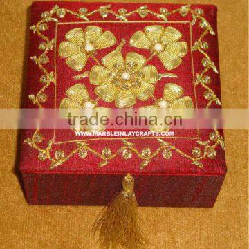 Home Decorative Hand Embroidery Jewelry Box
