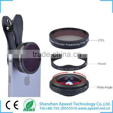 professional hd camera lens for iphone detachable new premium wide angle lens with CPL phone case