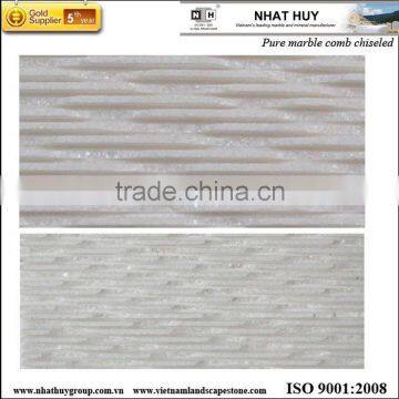 Crystal White Comb Chiselled Marble