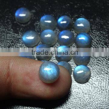 Round Cut Cabochon Labradorite Blue Flashy Gemstone AAAA Quality