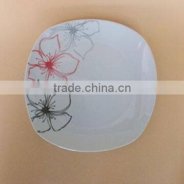 10.5 Inch Dinner Plate Hotel Restaurant Square Big Dinner Plates Dishes Custom Printed Plate photo-3