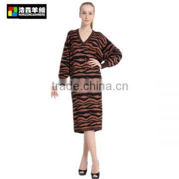 Elegant Leopard Print Cashmere Coat, Women Graceful Cashmere Coat