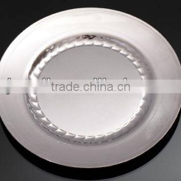 Disposable silver coated plastic plate