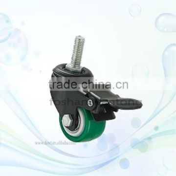 2.5 Inch Thread High Quality Swivel Brake Furniture PU Caster