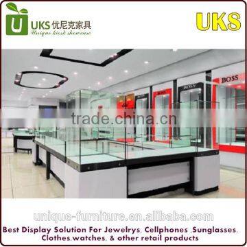 Sunglasses shop decoration furniture design make in China / sunglasses shop furniture design with mirror and Led light