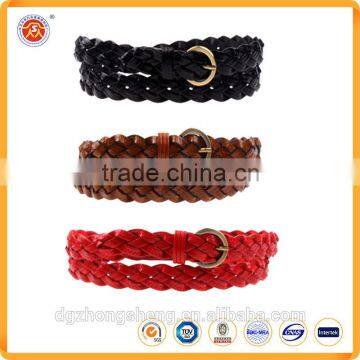 2016 High quality buffalo leather weave belt for wholesale