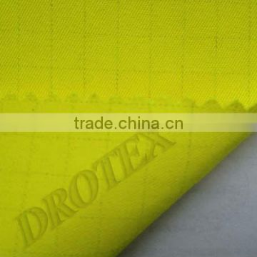 HIVIS yellow modacrylic/cotton antistatic FR fabric