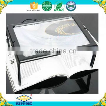 Hands free magnifier for the aged with LED light fresnel Magnifier