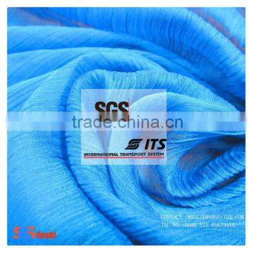 ES1053 Polyester yoryu chiffon crinkle fabric for top, underwear, dress fabric