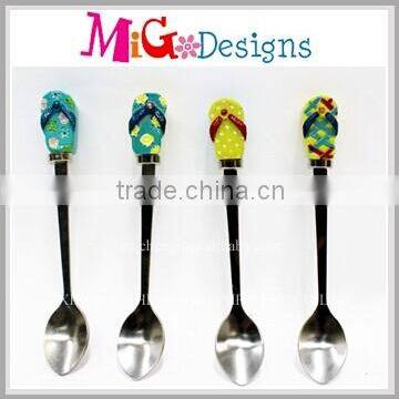 Beautiful Resin Gift stainless steel Soup Spoon with high quality