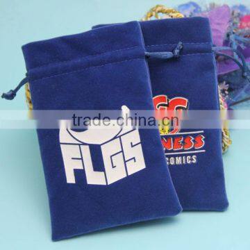 Dark Blue Velvet Drawstring Pouches Jewelry Gift Bags