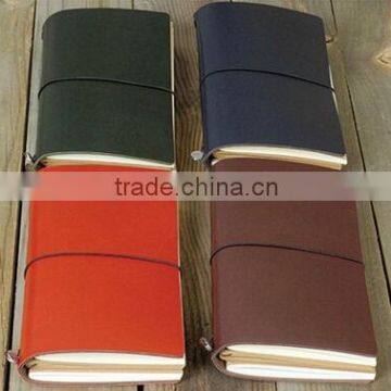 Leather Cover Kraft Paper Style Diary Book With Rope/Nice Gift Paper Notebook