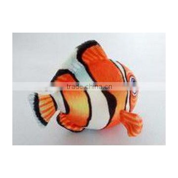 factory wholesale realistic 3D plush clown fish toy 3D printing plush material clown fish toy stuffed animal fish toy