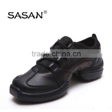 Genuine Leather Woman Dance Trainer Shoes Splie Sole Low Heel