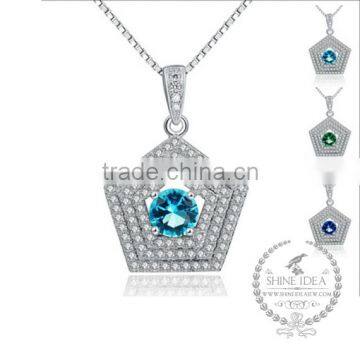 925 sterling silver round zircon creative pendant necklace fashion women necklace supplies 6360452